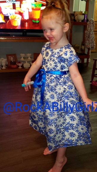 Tatyana Lil Frozen Dress Blue Embroided Snowflakes - Picture 3 of 8